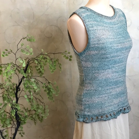 St. John Tops - St. John Sport Knit Shell Turquoise Black White M